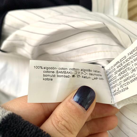 Zara Mixed Poplin Pinstripe Jacket / Long Tunic Shirt in Striped Black/White - Picture 12 of 13